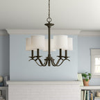 Vatnuvys Traditional Premium Brass Fabric Metal Chandelier