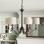 Vatnuvys Traditional Premium Brass Fabric Metal Chandelier