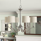 Vatnuvys Traditional Premium Brass Fabric Metal Chandelier