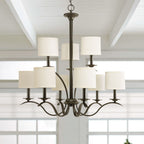 Vatnuvys Traditional Premium Brass Fabric Metal Chandelier