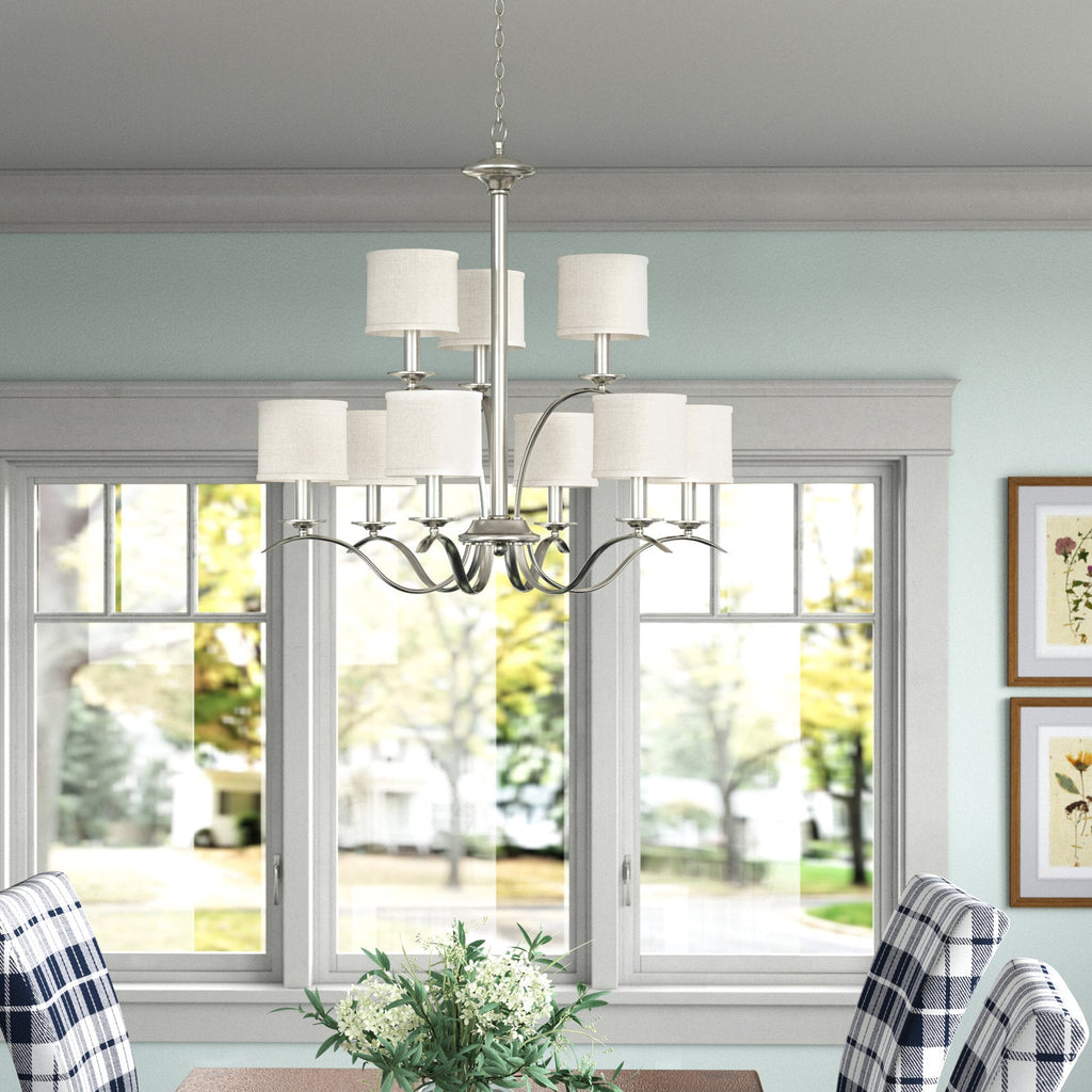 Vatnuvys Traditional Premium Brass Fabric Metal Chandelier