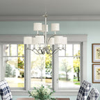 Vatnuvys Traditional Premium Brass Fabric Metal Chandelier