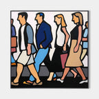 Modern City Commuters Pop Art Painting