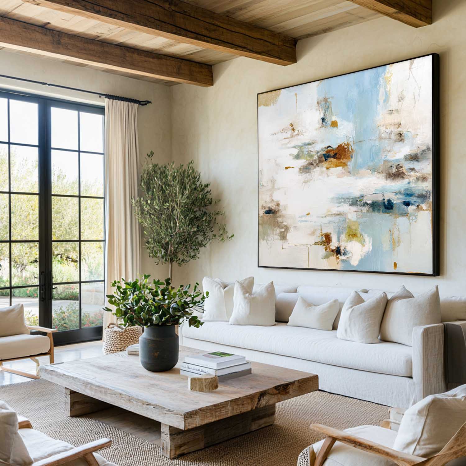 Soft Abstract Expressionist Painting Neutral