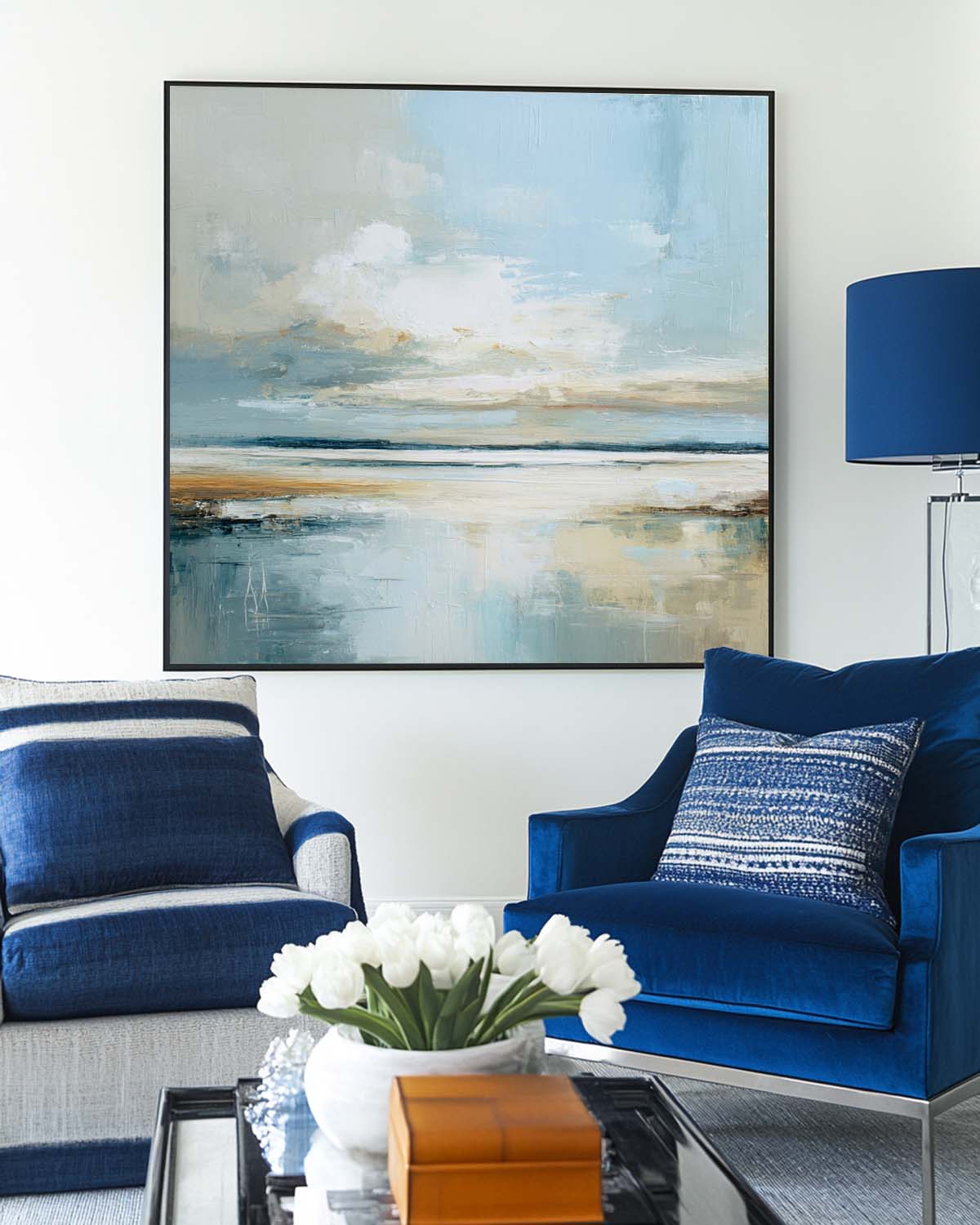 Serene Coastal Landscape Abstract Painting