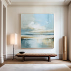 Serene Coastal Landscape Abstract Painting