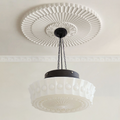 Valentina Vintage French Country Dome Pendant Light, White/Beige