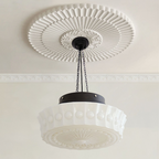 Valentina Vintage French Country Dome Pendant Light, White/Beige