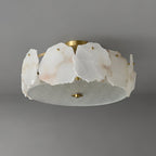 Zoruvys Sophisticated Disc Flat Alabaster Glass Ceiling Light