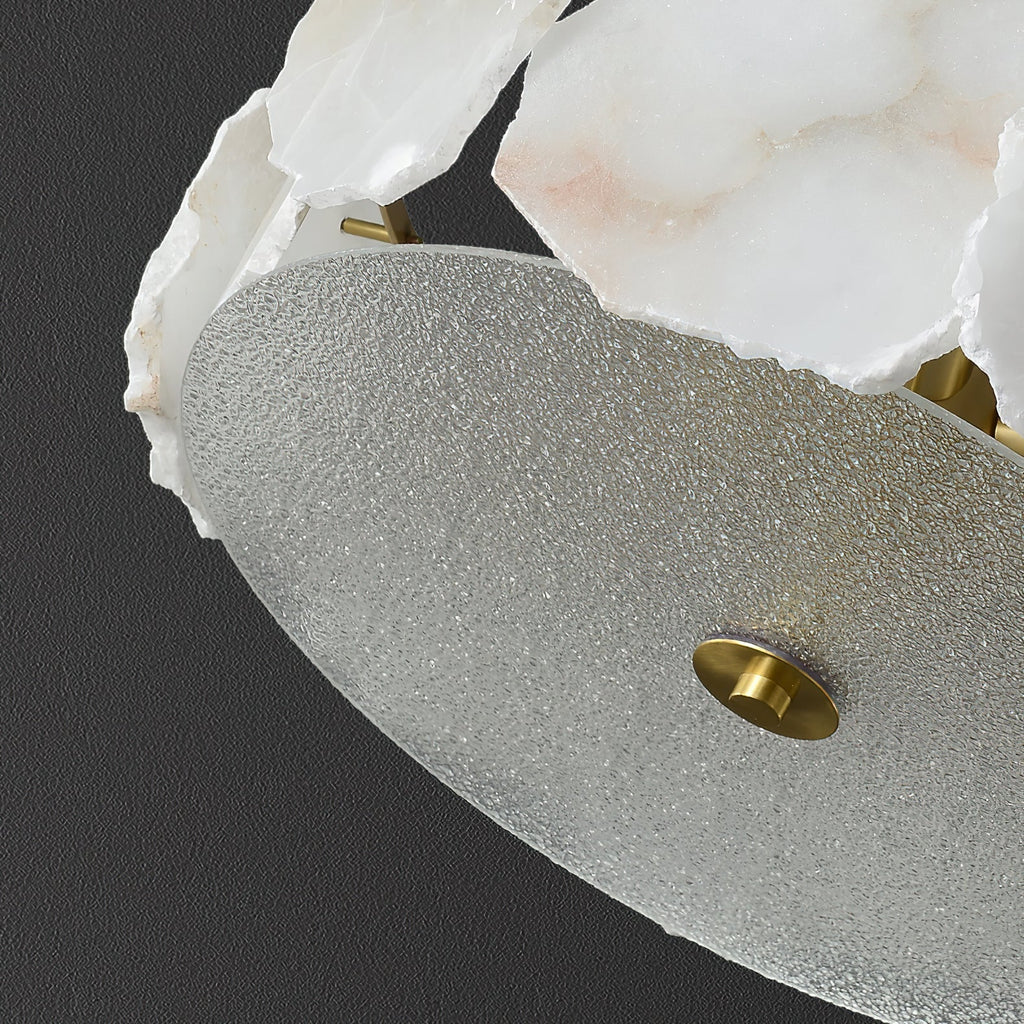 Zoruvys Sophisticated Disc Flat Alabaster Glass Ceiling Light