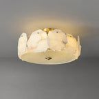 Zoruvys Sophisticated Disc Flat Alabaster Glass Ceiling Light