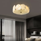 Zoruvys Sophisticated Disc Flat Alabaster Glass Ceiling Light
