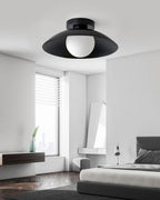 Ceiling Light in Metal Canopy and Glass with Color Options