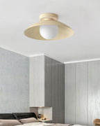 Ceiling Light in Metal Canopy and Glass with Color Options
