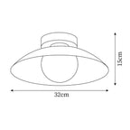 Ceiling Light in Metal Canopy and Glass with Color Options