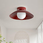 Ceiling Light in Metal Canopy and Glass with Color Options