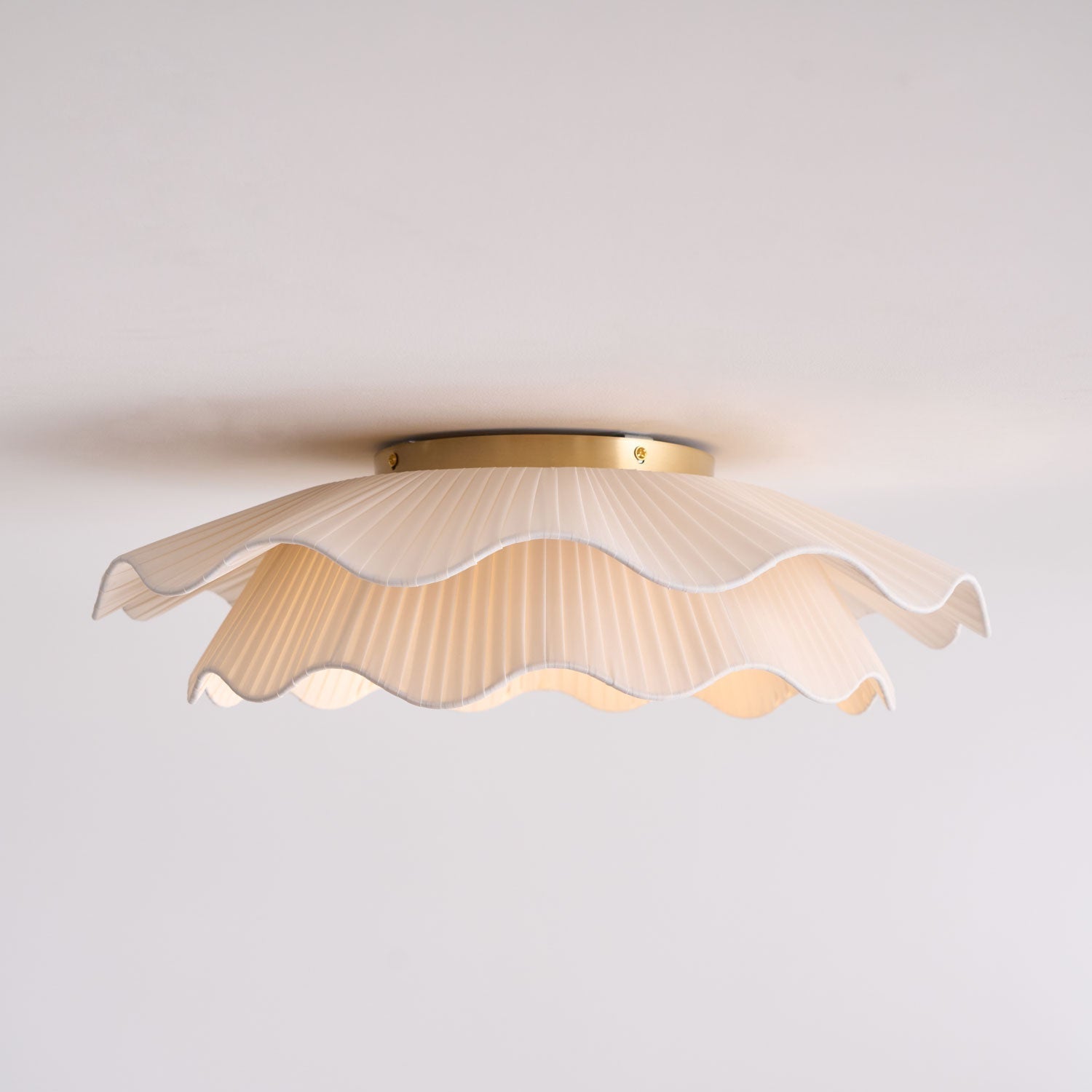 Tirah Fabric Wave Ceiling Light Brass