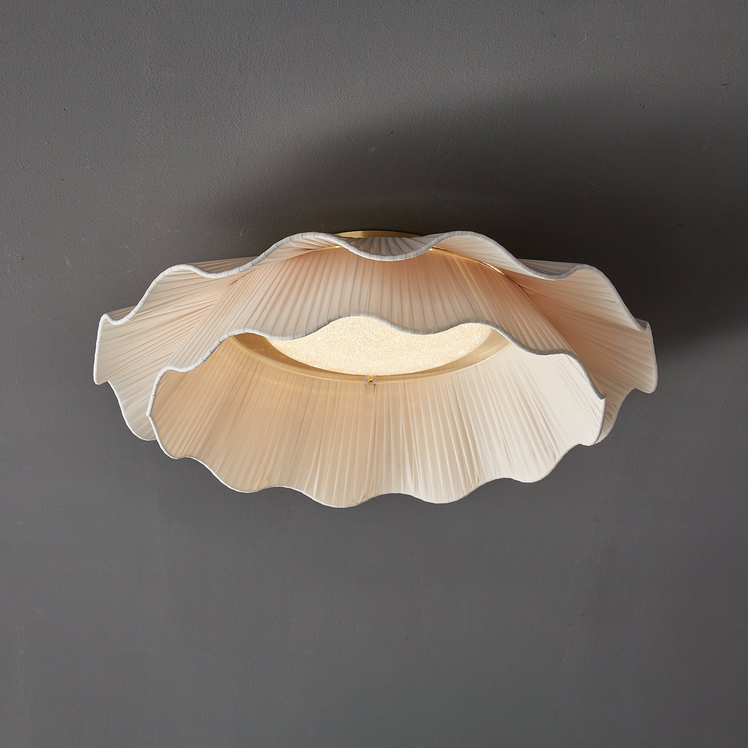 Tirah Fabric Wave Ceiling Light Brass