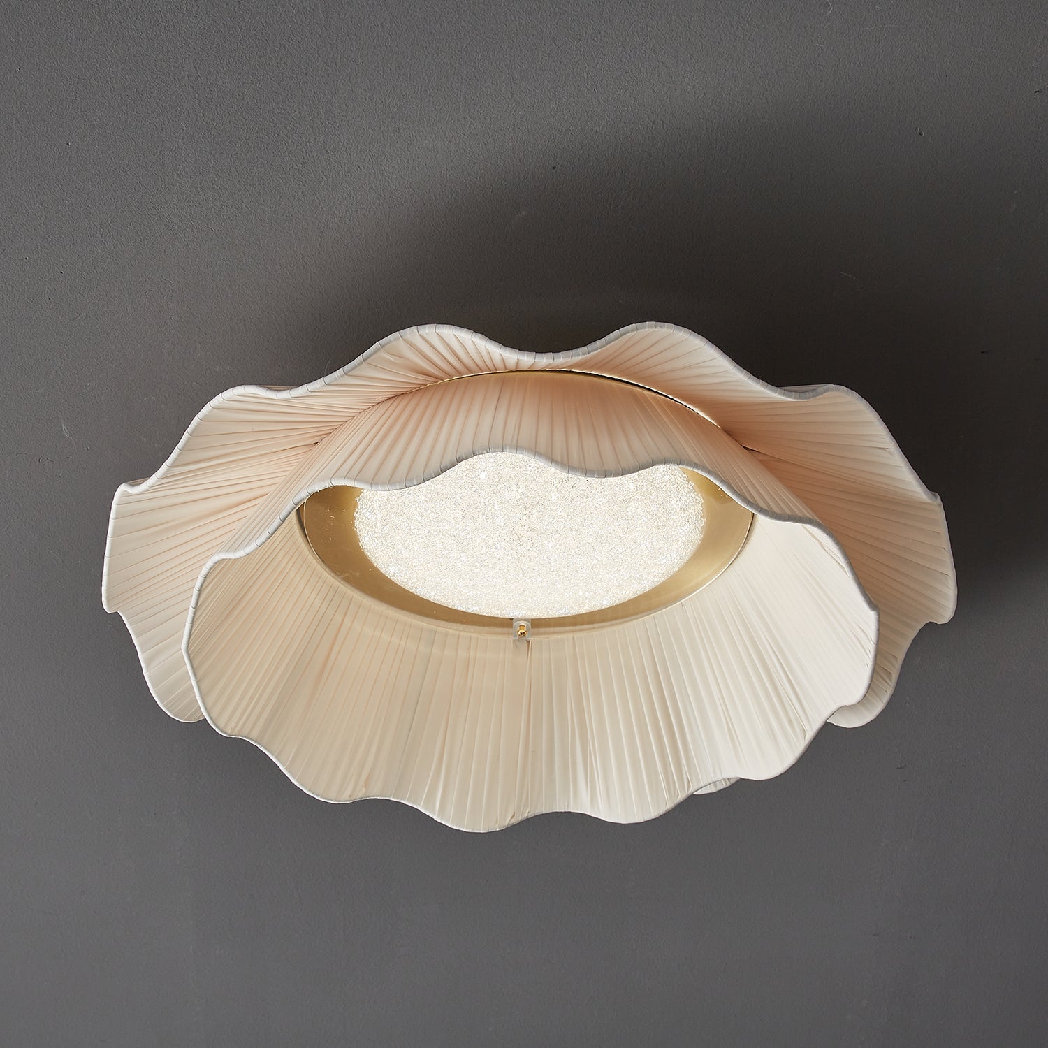 Tirah Fabric Wave Ceiling Light Brass