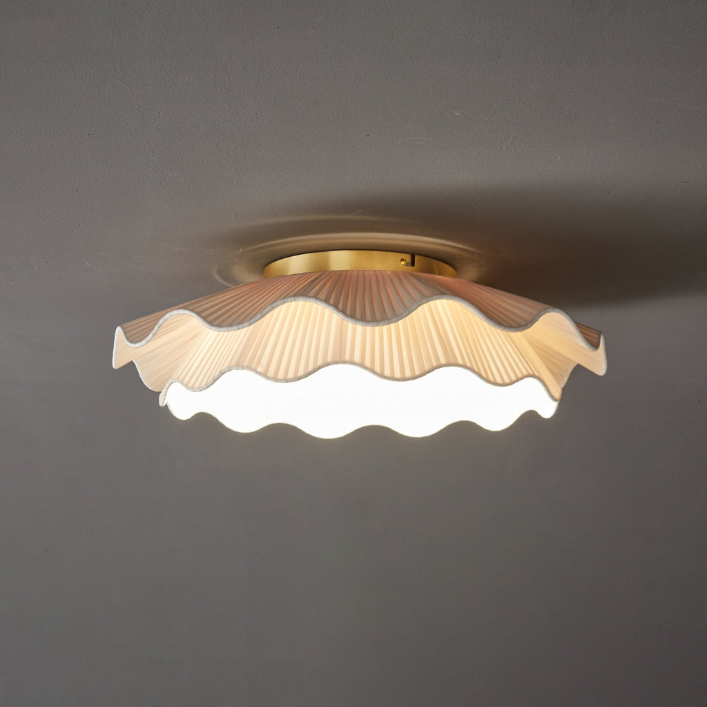 Tirah Fabric Wave Ceiling Light Brass