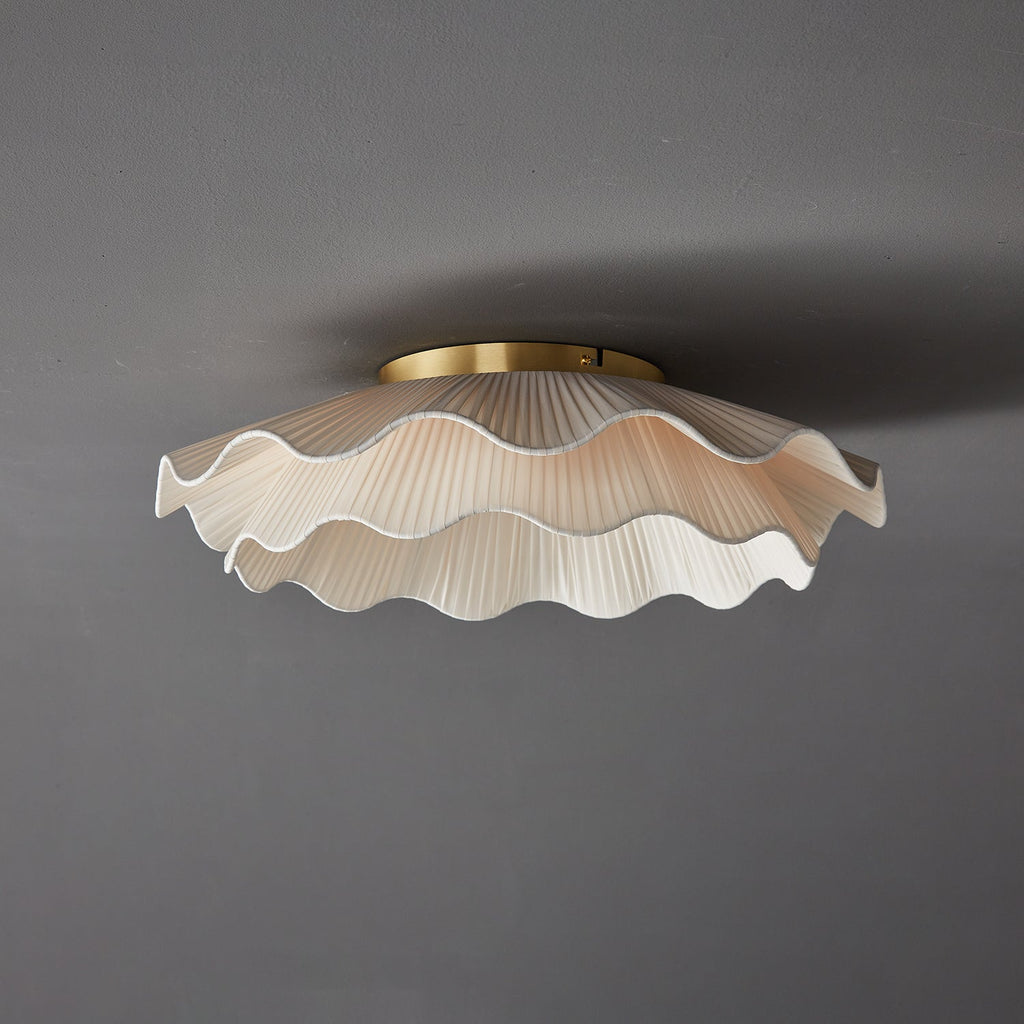 Tirah Fabric Wave Ceiling Light Brass