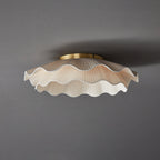 Tirah Fabric Wave Ceiling Light Brass