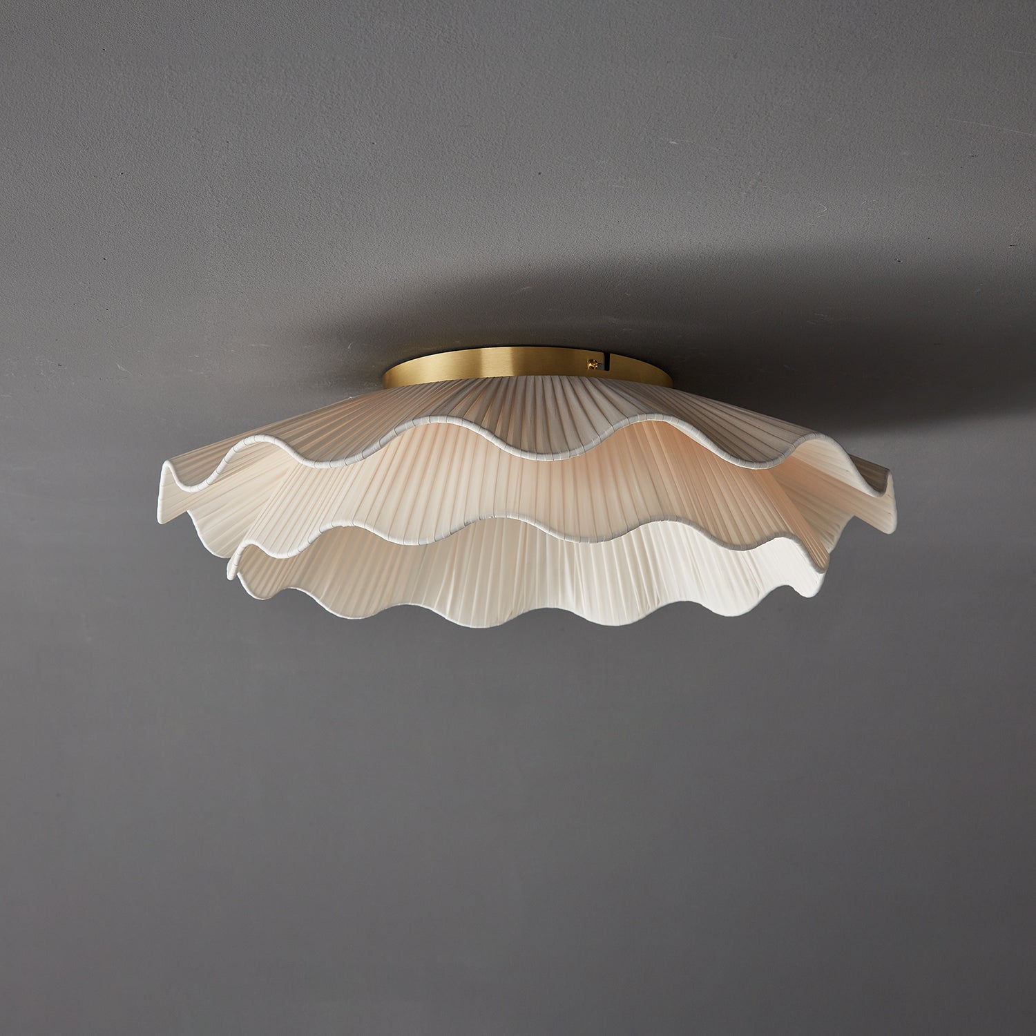 Tirah Fabric Wave Ceiling Light Brass