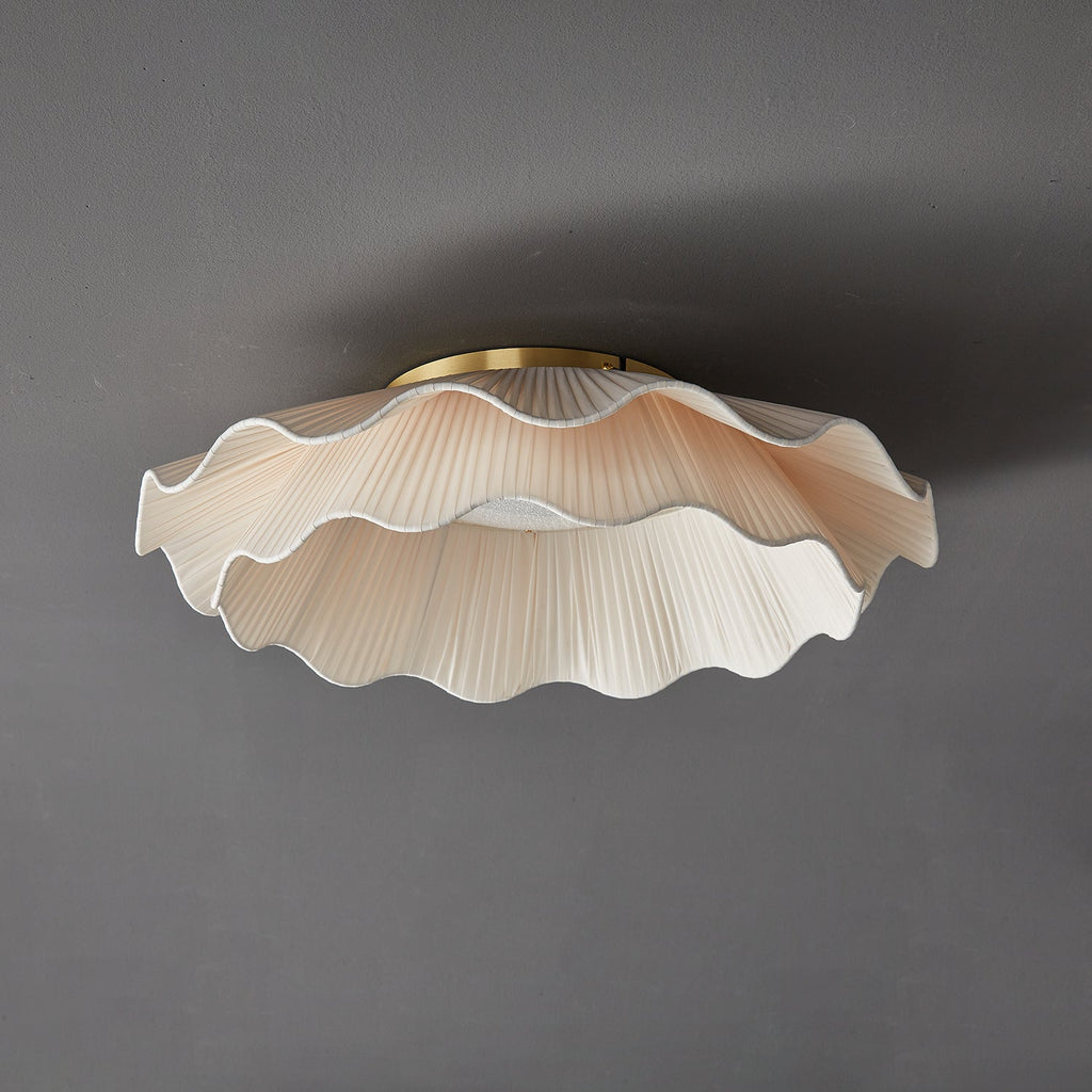 Tirah Fabric Wave Ceiling Light Brass