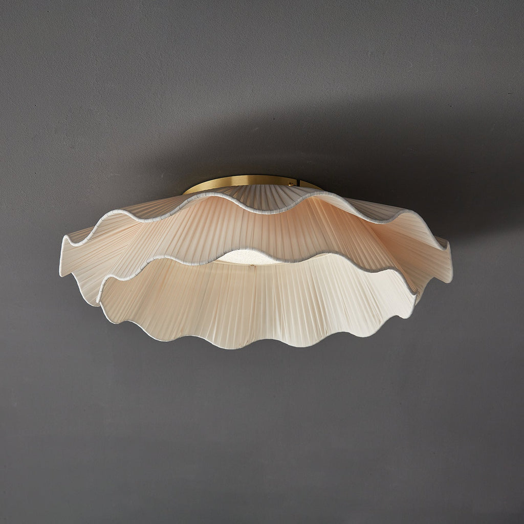 Tirah Fabric Wave Ceiling Light Brass