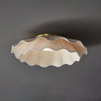 Tirah Fabric Wave Ceiling Light Brass
