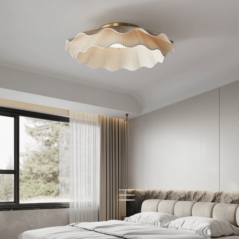Tirah Fabric Wave Ceiling Light Brass