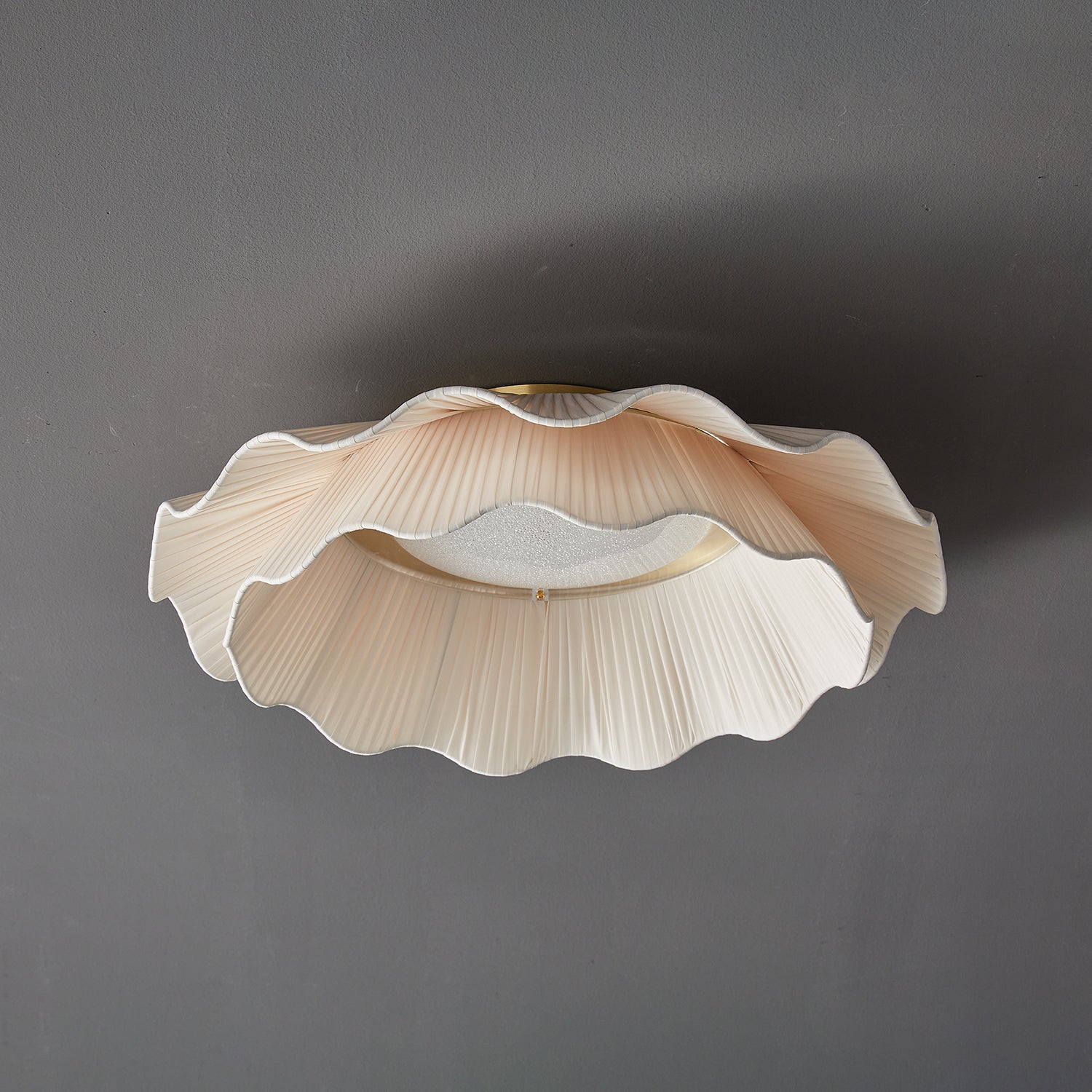 Tirah Fabric Wave Ceiling Light Brass