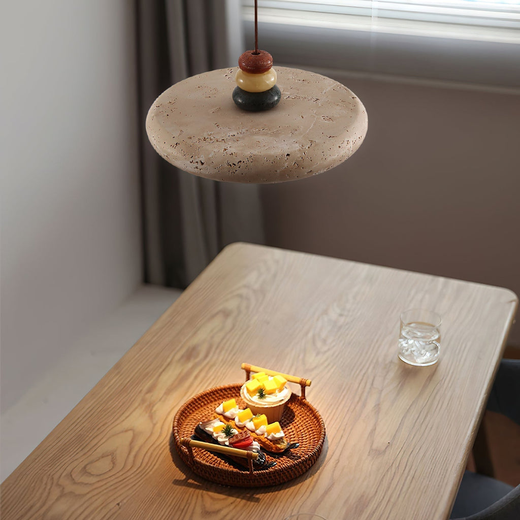 Tinon Pendant Lamp Yellow travertine Marble