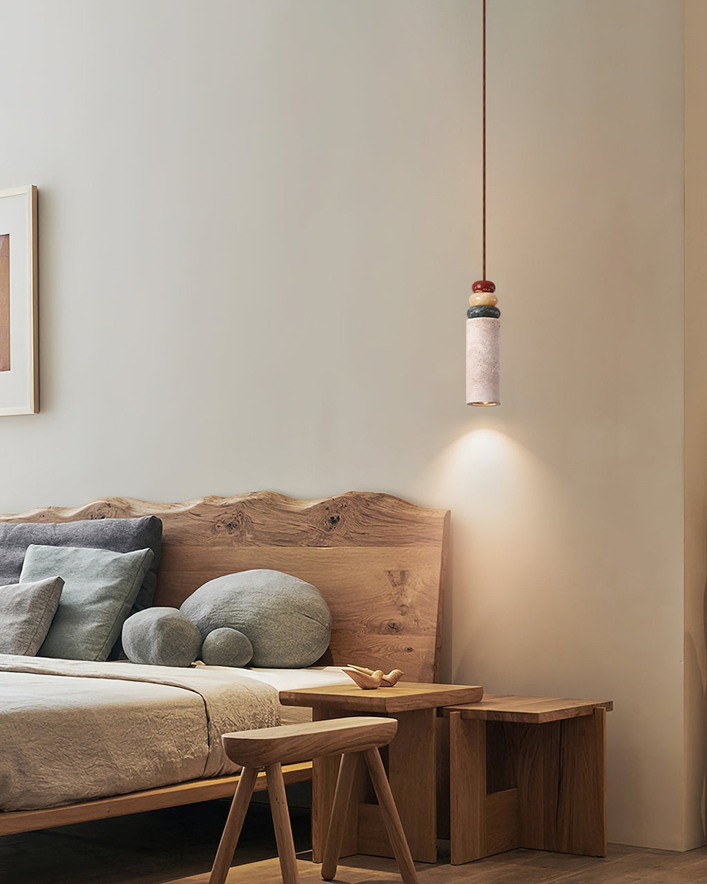 Tinon Pendant Lamp Yellow travertine Marble