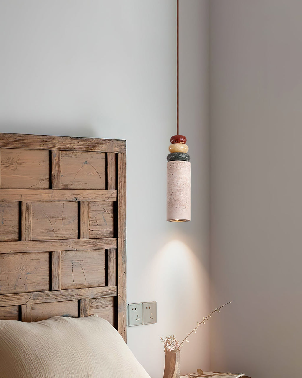 Tinon Pendant Lamp Yellow travertine Marble
