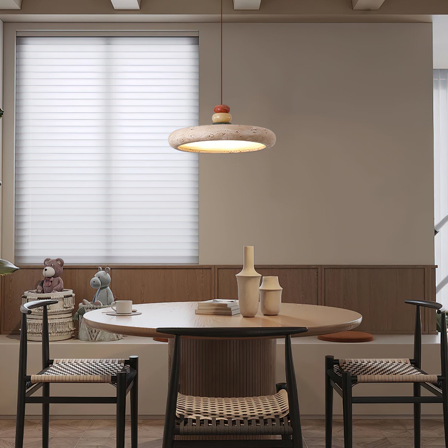 Tinon Pendant Lamp Yellow travertine Marble