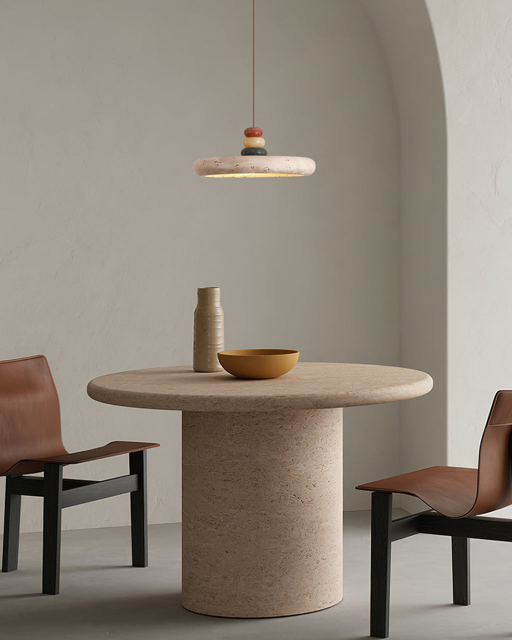 Tinon Pendant Lamp Yellow travertine Marble
