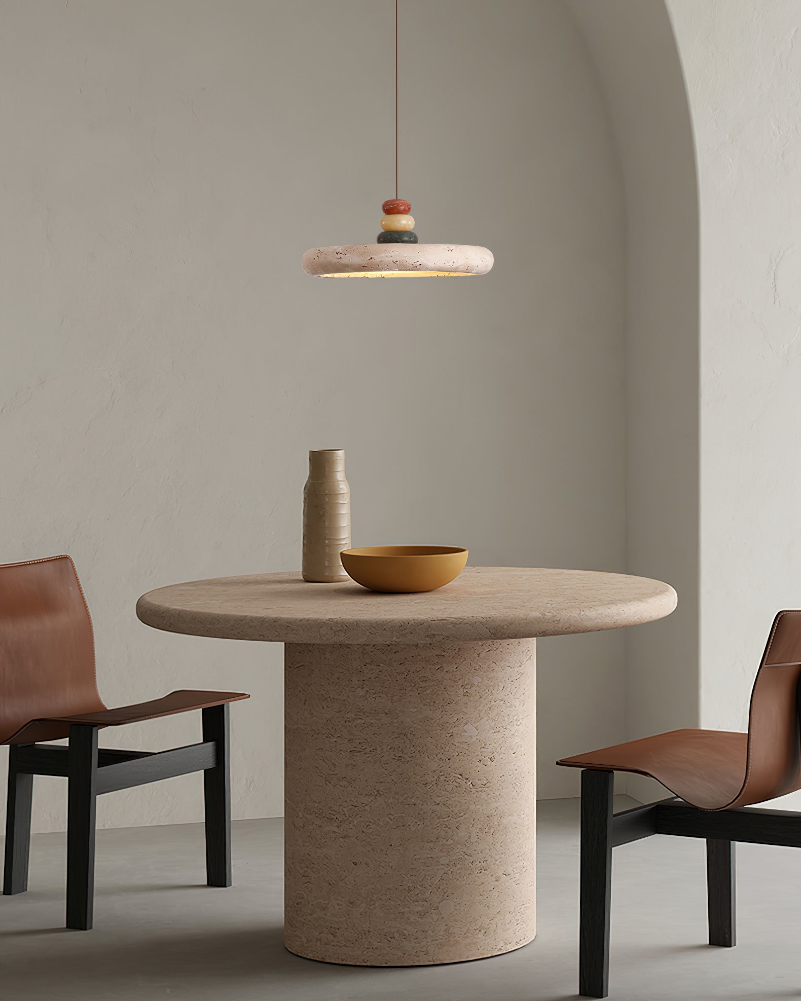 Tinon Pendant Lamp Yellow travertine Marble