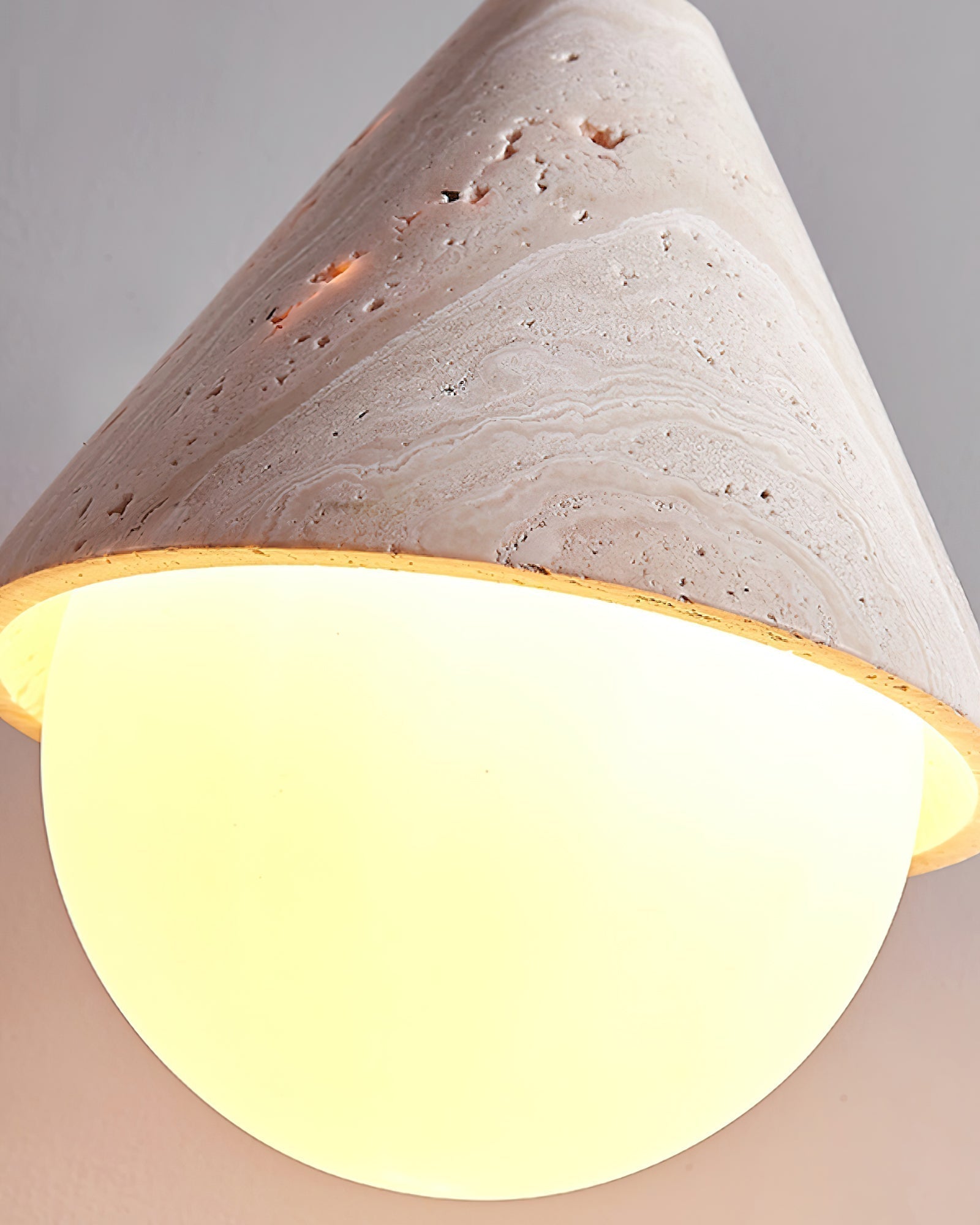 Cevynisra Cone Hemisphere Travertine Pendant Light