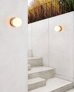 Caliror Round-Plate Travertine Wall Light