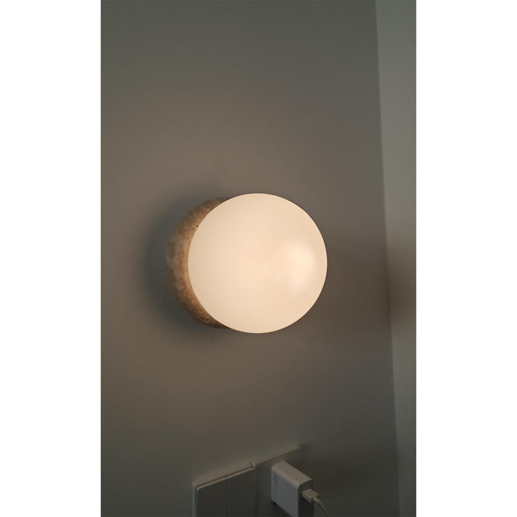 Blikuvys Modern Minimalist Travertine Glass Wall Lamp
