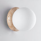 Blikuvys Modern Minimalist Travertine Glass Wall Lamp