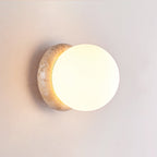 Blikuvys Modern Minimalist Travertine Glass Wall Lamp