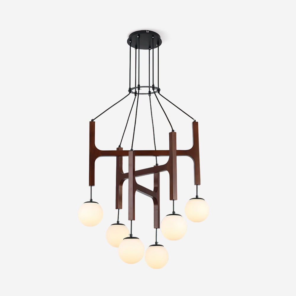 Terra Chandelier Geometric Wood