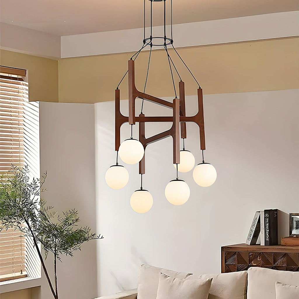 Terra Chandelier Geometric Wood