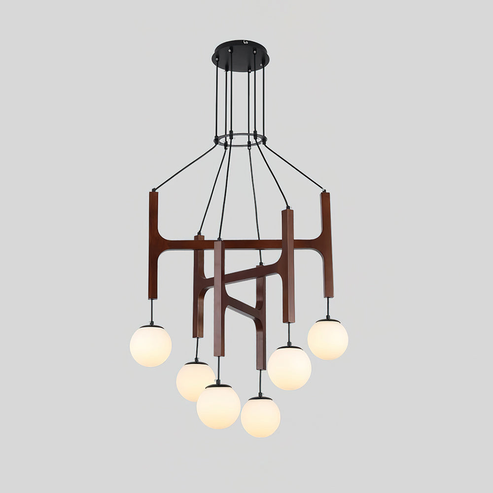 Terra Chandelier Geometric Wood