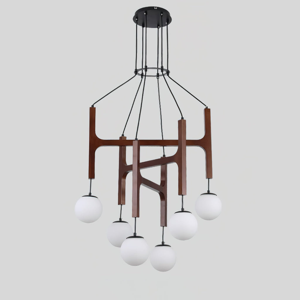 Terra Chandelier Geometric Wood