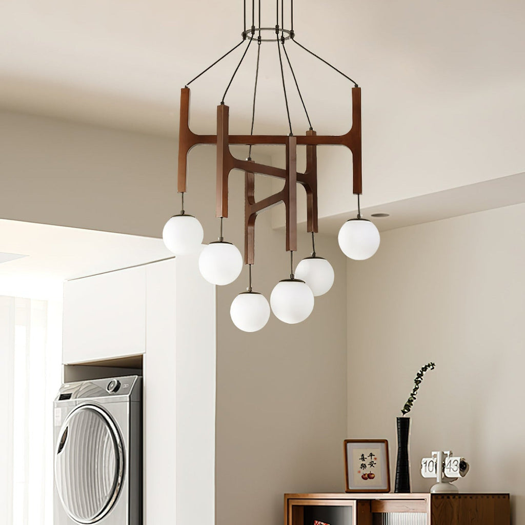 Terra Chandelier Geometric Wood