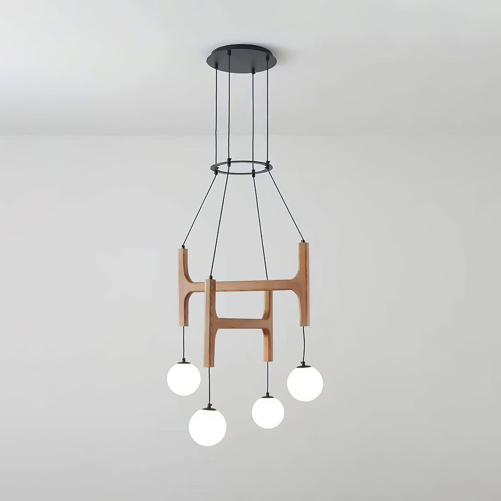 Terra Chandelier Geometric Wood