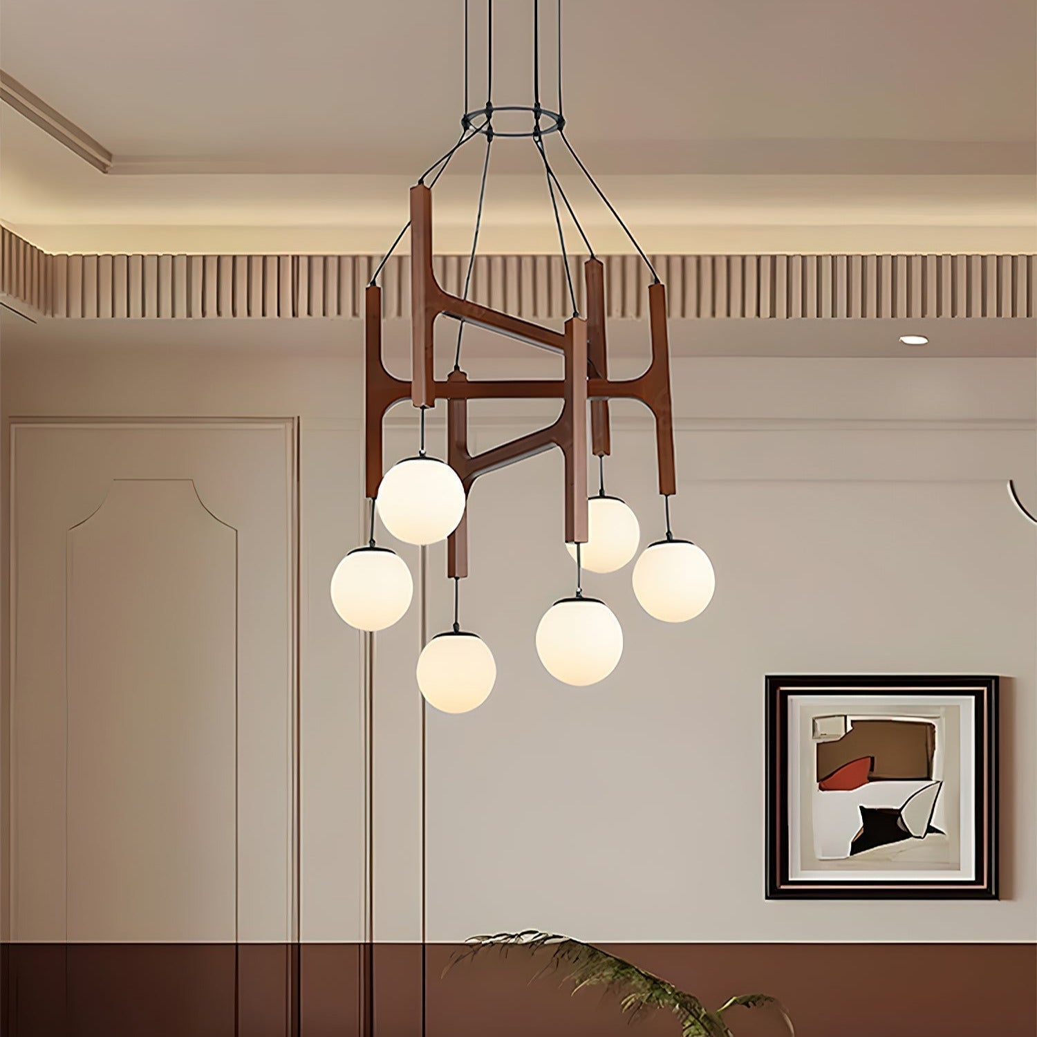 Terra Chandelier Geometric Wood